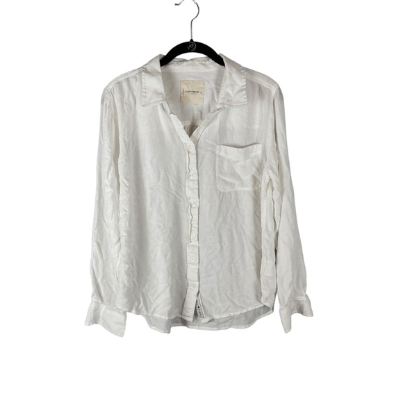 Lucky Brand Tops - Lucky Brand White Button Front Long Sleeve Shirt Women’s Medium 100% Viscose